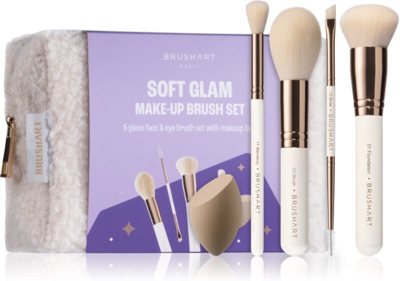 BrushArt Basic Soft Glam make-up brush set Kit de pinceaux avec pochette