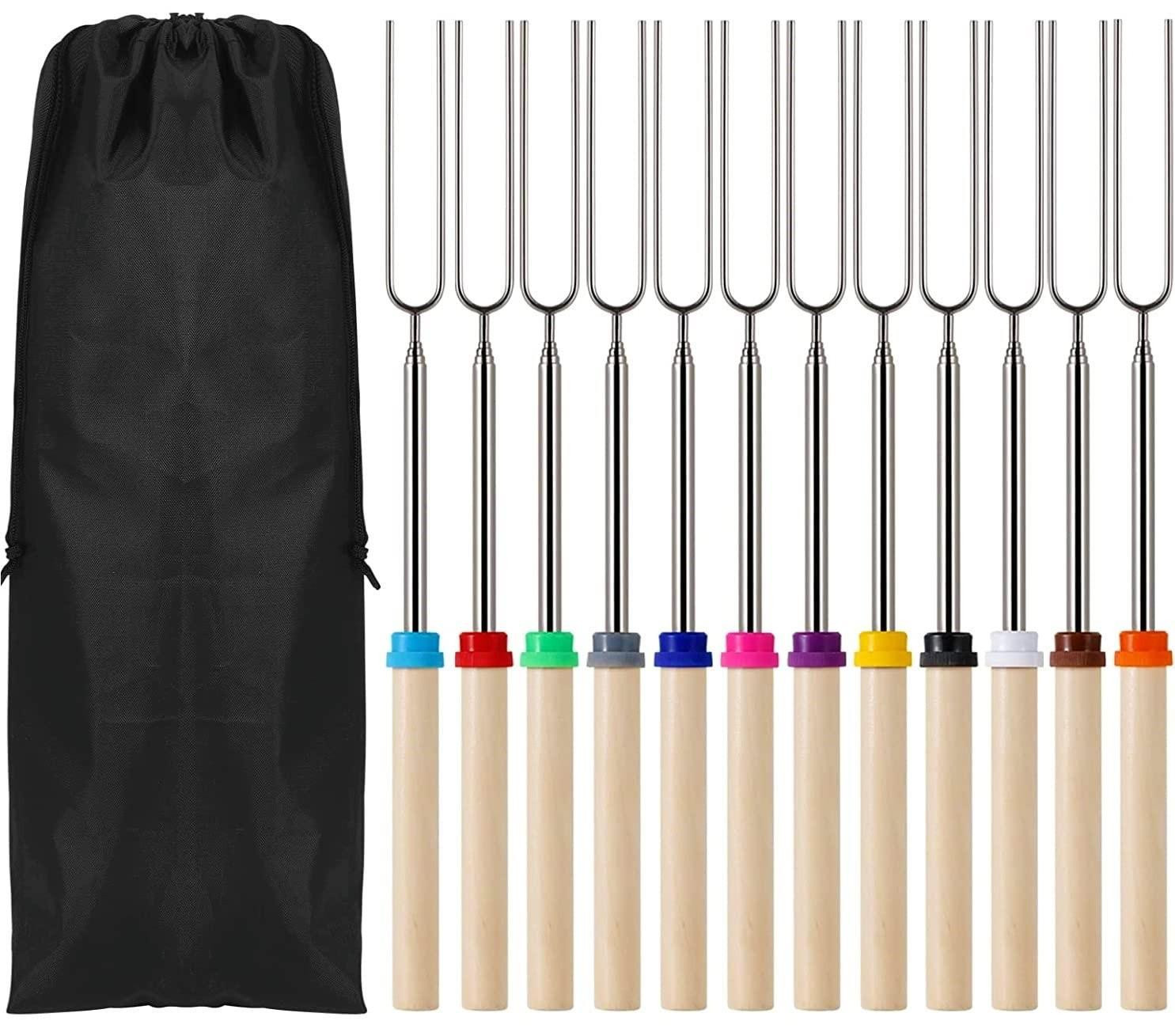 Set van 12 Telescopische Marshmallow Roestokken