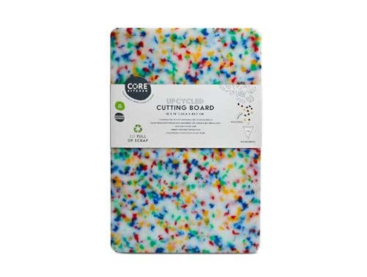 Core Home Upcycling, BPA-frei, 30,5 x 45,7 cm, aus recycelten Kunststoffmaterialien, Charcuterie-Platte, rutschfestes Schneidebrett, buntes Konfetti, 30,5 x 45,7 cm