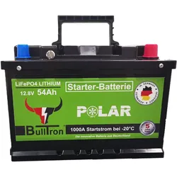 BullTron LiFePO4 12,8V 54Ah Smart BMS Bluetooth Starter Polar mit 0% MwSt nach §12 Abs. 3 UstG