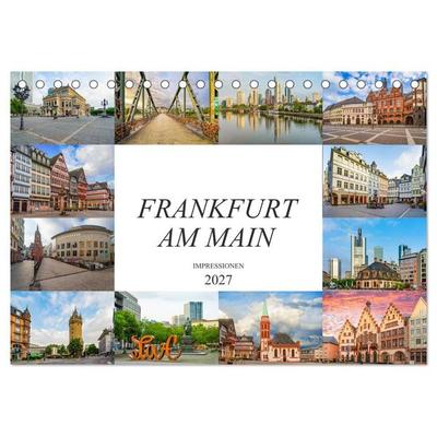 Frankfurt am Main Impressionen (Tischkalender 2027 DIN A5 quer), CALVENDO Monatskalender