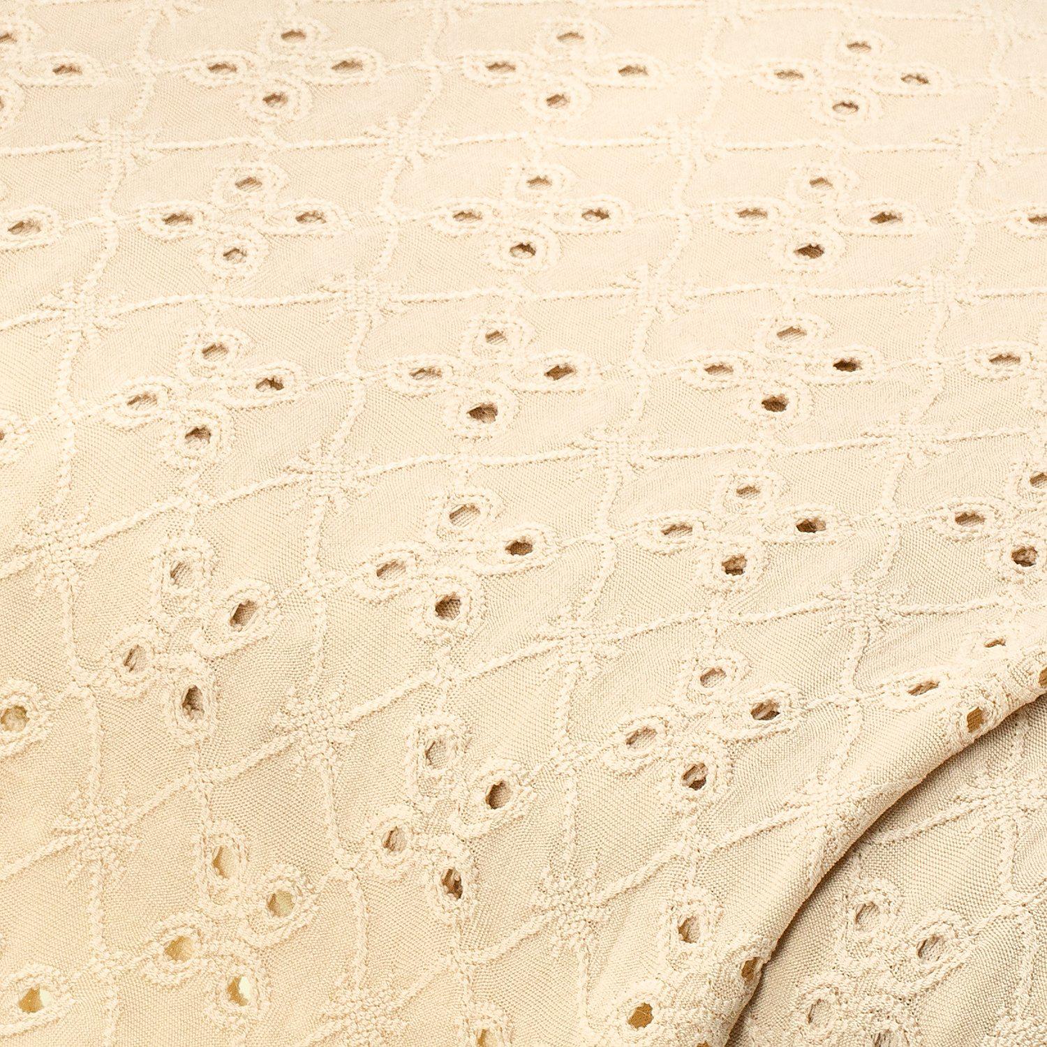 Elastik-Jersey "Lochmuster", creme