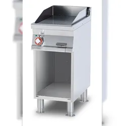 Redcook Frytop elektrisch gerippt auf offenem Fach. Struktur aus rostfreiem Stahl. Abmessungen 40x70,5 h 90 cm. Modell FTR-74ET
