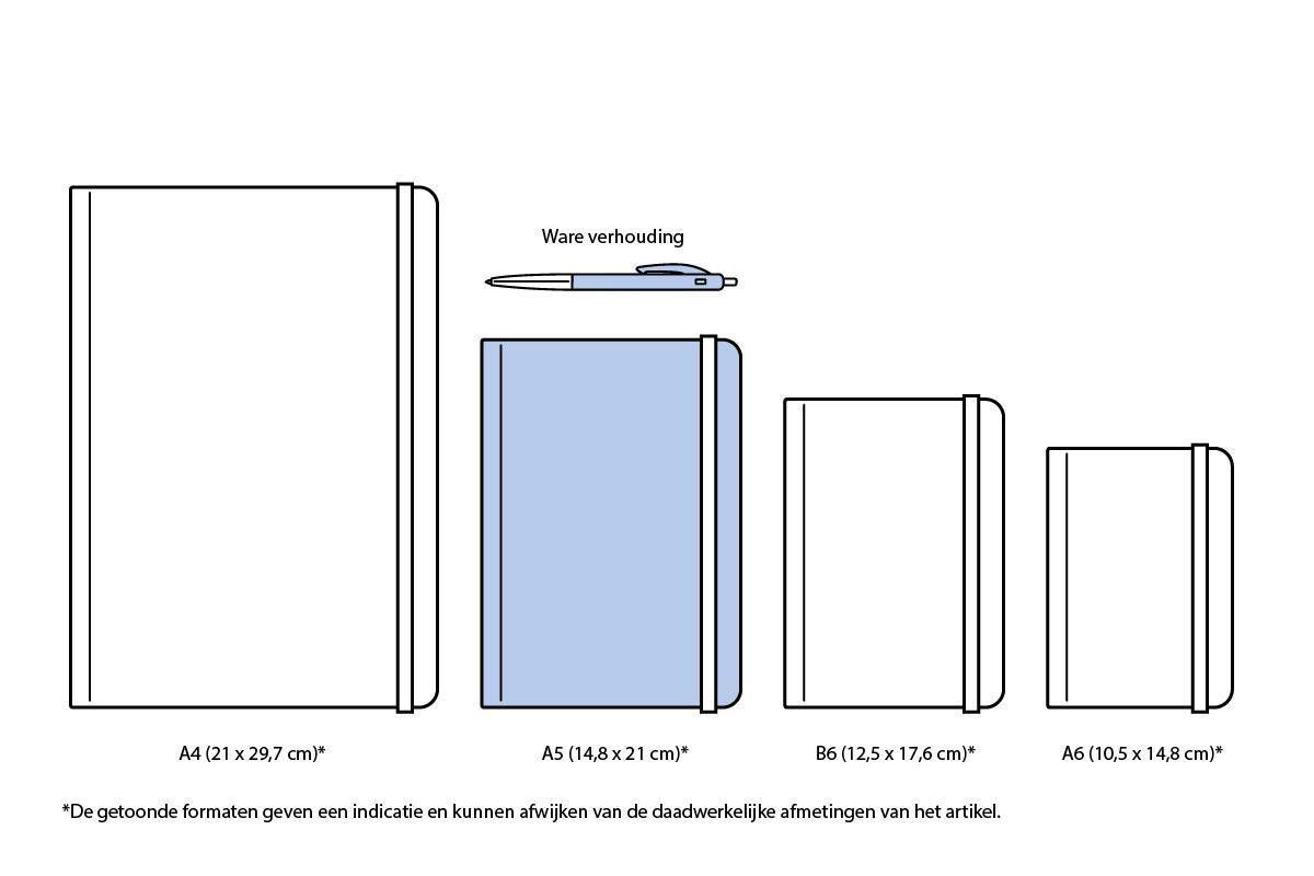 Basic Notitieboek A5 - Harde Kaft - 192 Gelinieerde Pagina's - Blauw