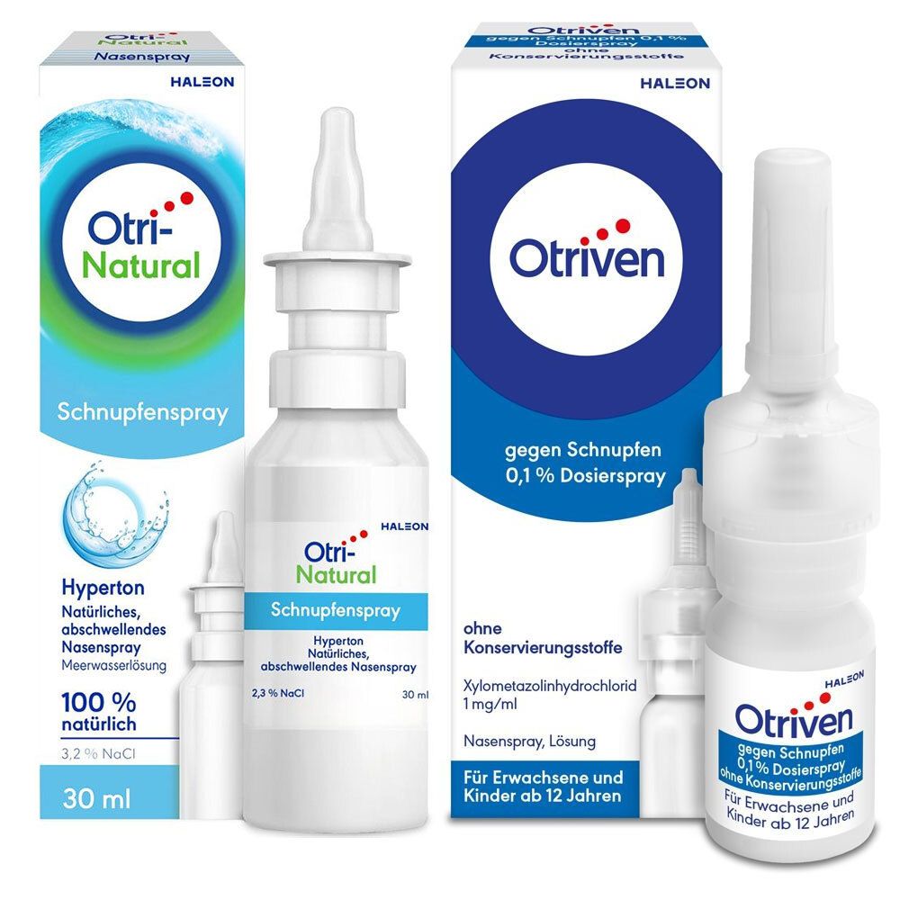 Otriven 0,1% Dosierspray o.Konservierungsstoffe + Otrinatural Schnupfenspray 1 St Set