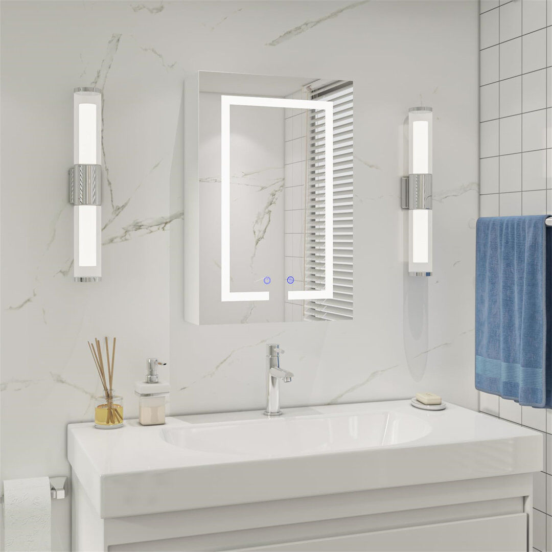 Metro Royceton Mirrored Bathroom Cabinets with Mirror Adjustable Shelves Silver 15,239.97mm H