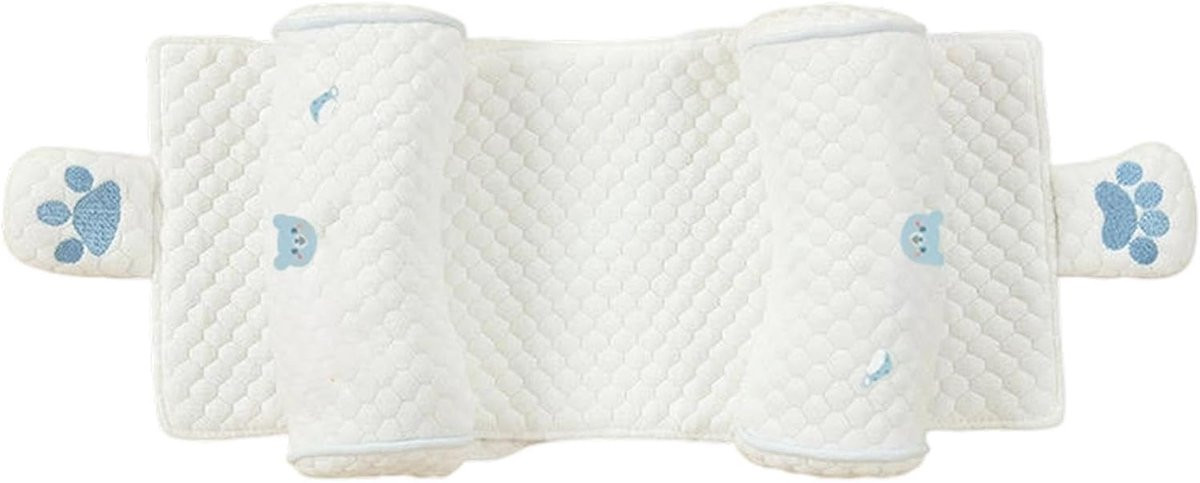 Blauw Kinder Kussensloop met Kleine Vervangende Pad - Ademend en Zweetbestendig - 38 x 17 cm