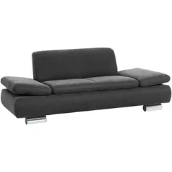 SOFA 2-Sitzer Kaye Bezug Veloursstoff Metallfuß verchromt / anthrazit