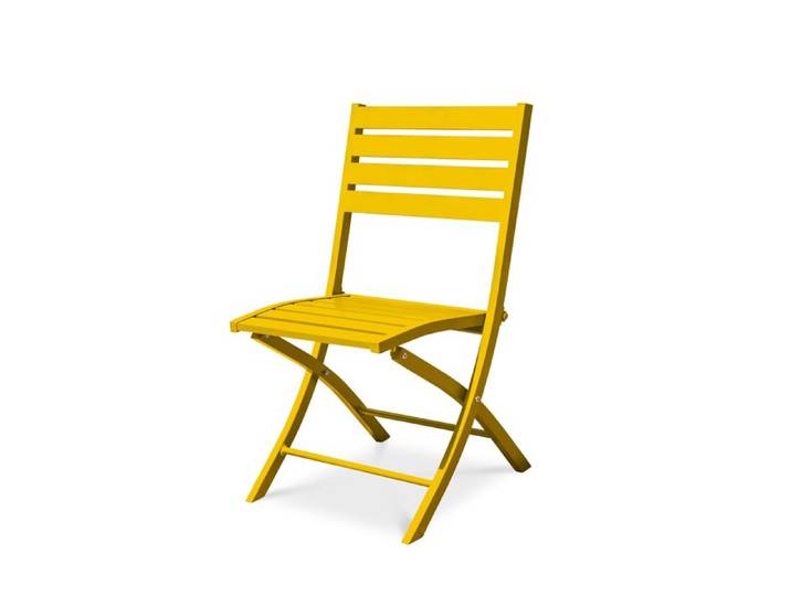 Chaise de jardin pliante en aluminium - Jaune moutarde - MARIUS