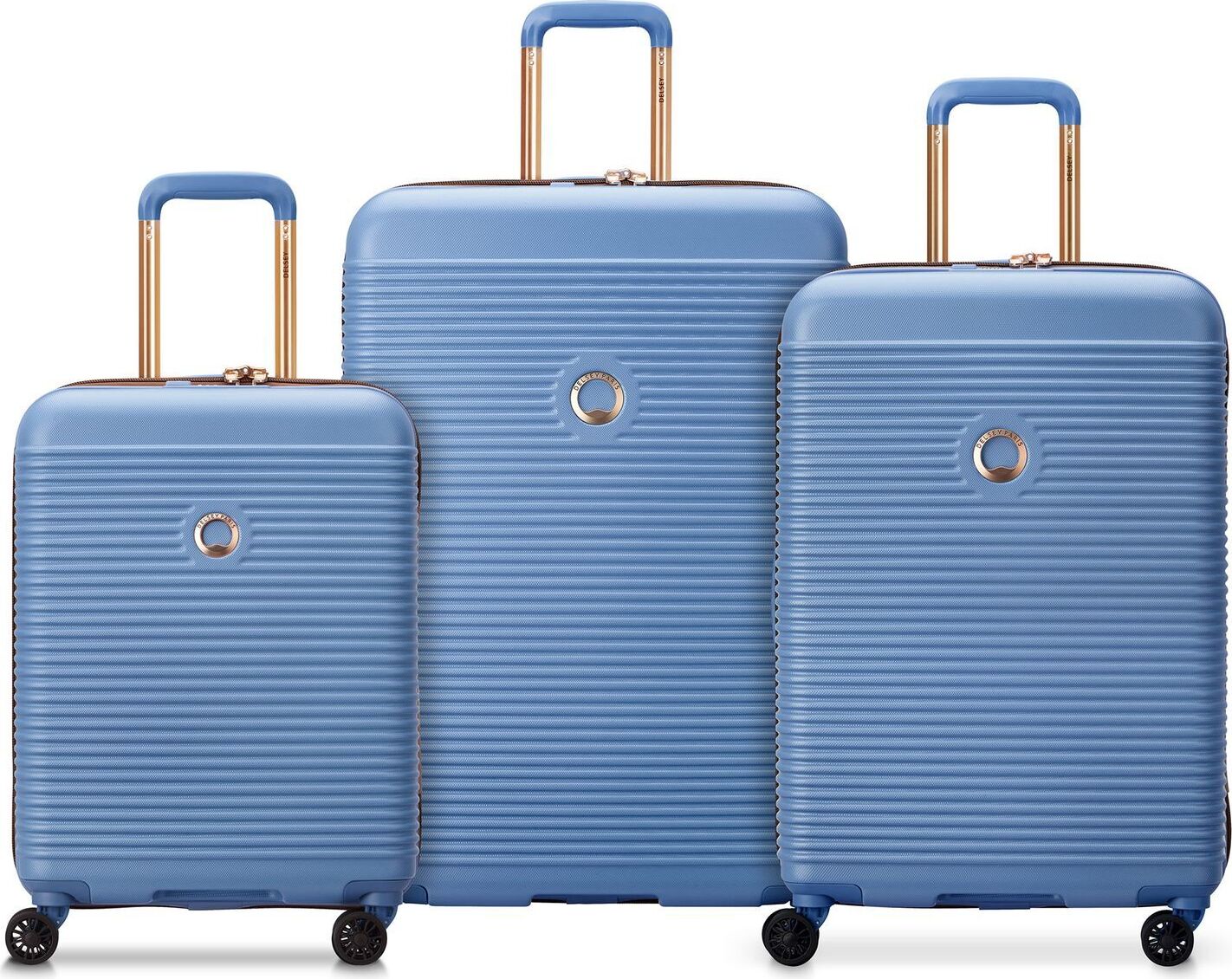 DELSEY PARIS Freestyle 4 Double Rolls Trolley L / M / S L Sky Blue hellblau 74cm