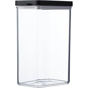 Mepal Vorratsdose Omnia, aus Kunststoff, 2 Liter, transparent / schwarz, luftdicht