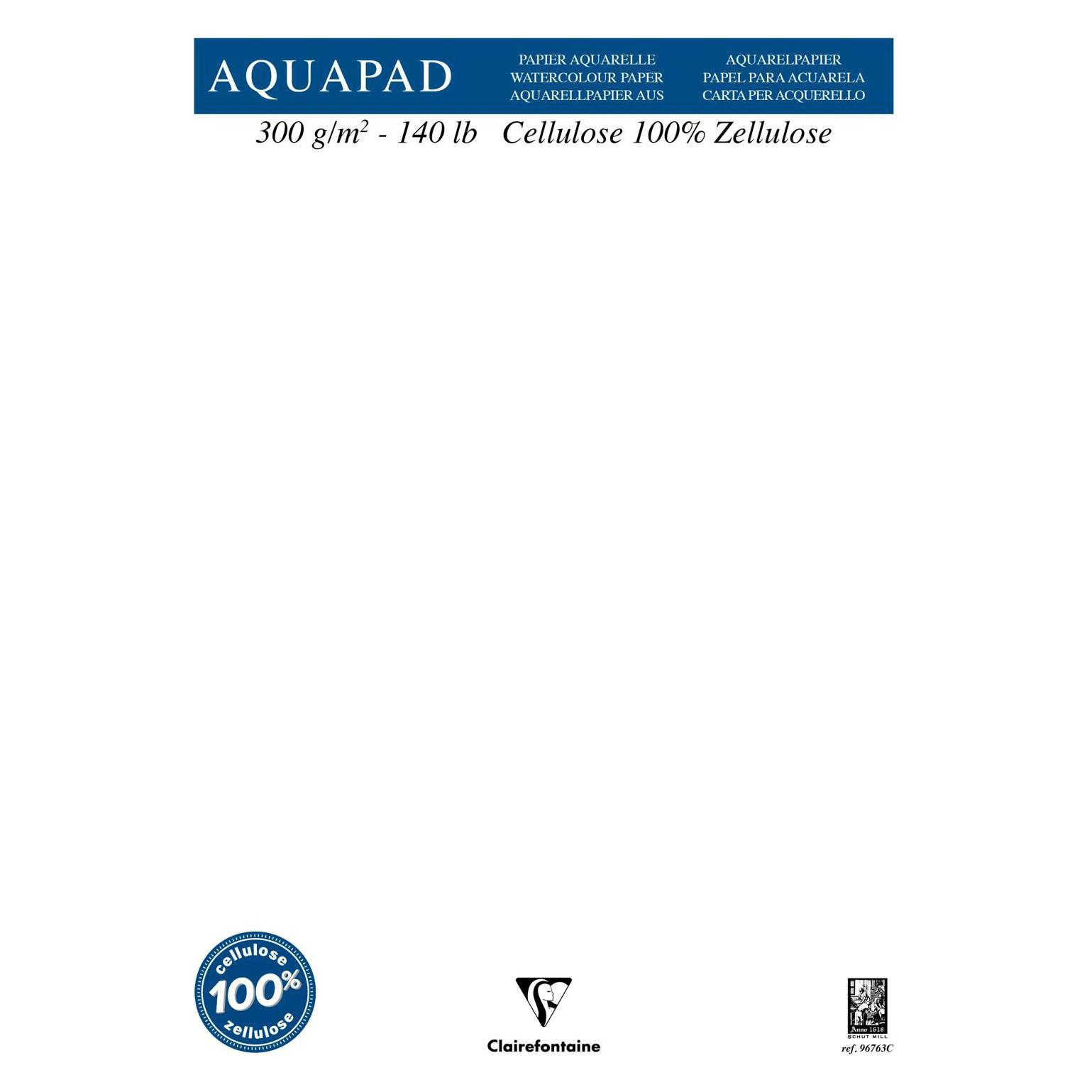 Clairefontaine Papiermuster A5, Packung mit 25 Blatt, Aquapad, Aquarellpapier 300g - (A5) (96763C)