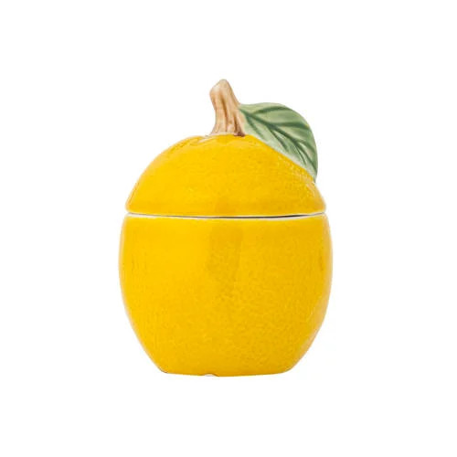 Creative Collection voorraadpot Limone geel keramiek Ø 9cm