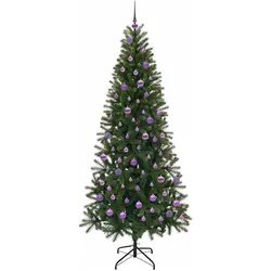 vidaXL, Weihnachtsbaum, Kim (mit LEDs und lilafarbenen Bällen) (210 cm)