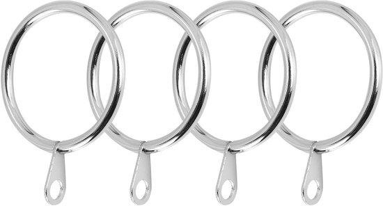 Metalen Gordijnringen met Oog in Zilver - Binnendiameter: 32 mm