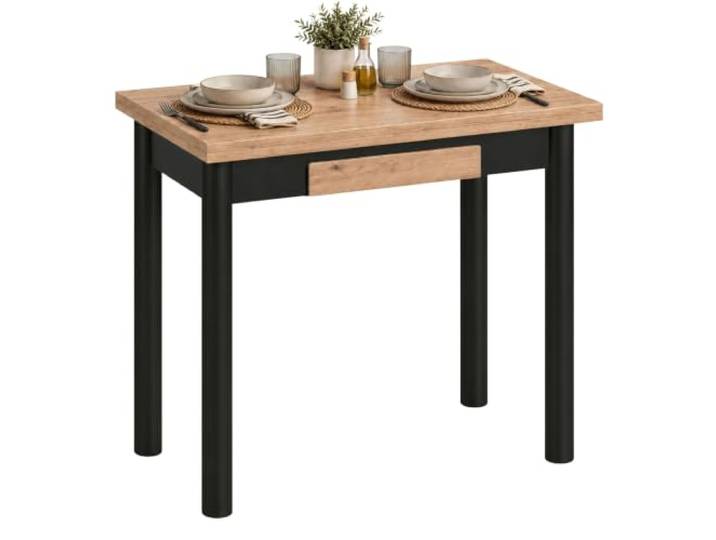 Kitchi Küchentisch, ausziehbar, 1 Schublade, Eiche, 80 x 76 x 40-80 cm