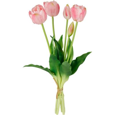 Kunstblume I.GE.A. "Tulpen", rosa, B:20cm H:39cm L:12cm, Polyester, Kunstpflanzen, Real-Touch Tulpenbund künstlich Blüten Tulpenstrauß