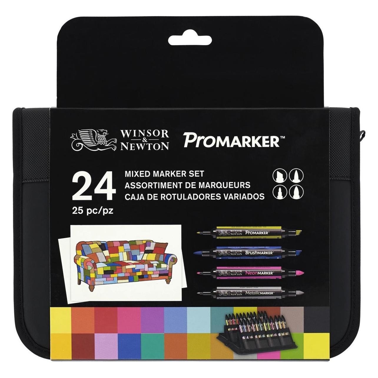 Winsor & Newton & Newton Brush- & Promarker etui 24 kleuren (24x) (0290037)
