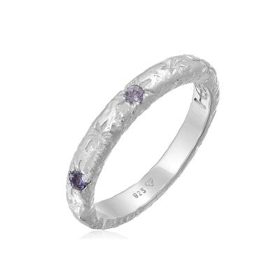 Silberring HAZE & GLORY "Ring Bandring Stern Tansanite - Starlover 925 Silber" Gr. 56, silber, Fingerringe, Damen, 56, Silber 925 (Sterlingsilber), Silberring