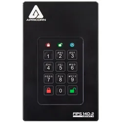 Apricorn Aegis Fortress L3 (2 TB), Externe Festplatte, Schwarz