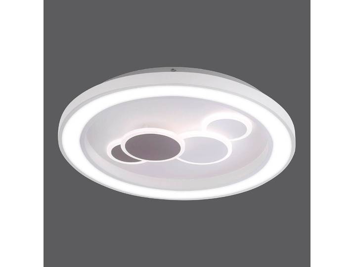 Plafonnier LED Q-Emilia Ø 60cm Blanc Matériau : Métal, Matière plastique Surface en métal : Laqué Type de matière synthétique : Verre acrylique