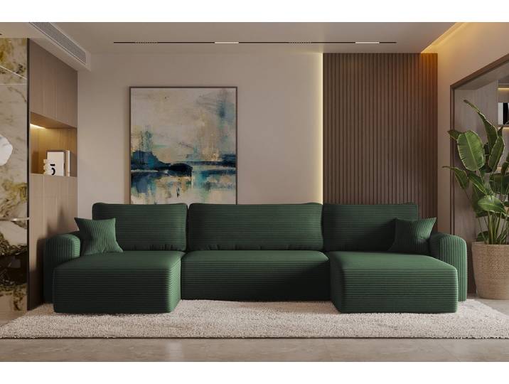 Kaiser Möbel Ecksofa mit schlaffunktion und bettkasten, Sofa U-form, Couch U-form CAPRI, Sofa U-Form / Ecksofa