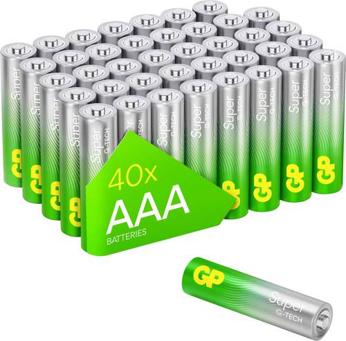 GP Super Micro (AAA)-Batterie Alkali-Mangan 1.5 V 40 St.