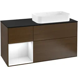 Villeroy & Boch Waschbeckenunterschrank Finion G27, Walnut Veneer, 1200x603x501 mm, mit Beleuchtung und SoftClosing