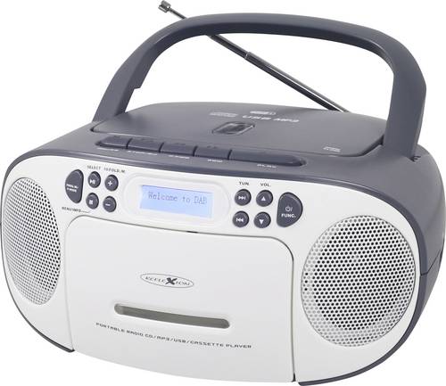 Reflexion CD-Radio DAB+, DAB, UKW AUX, CD, Kassette, USB Weiß, Grau
