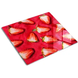 GLASPLATTE 60x52 cm Gehackte Erdbeeren