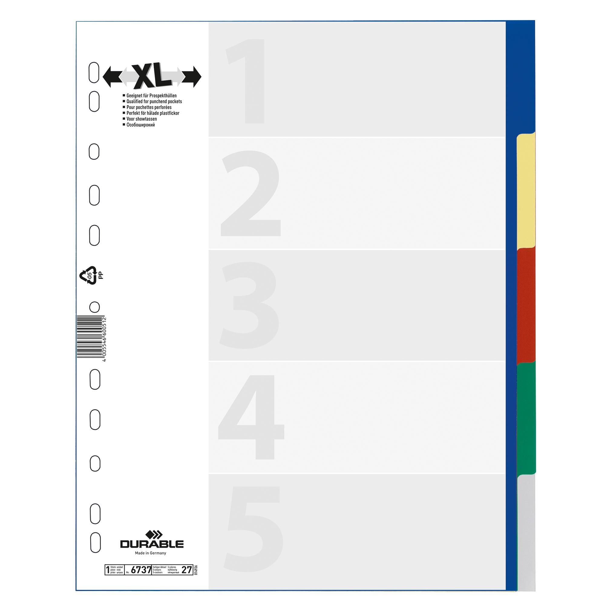 Durable PP-Register, diverse Ausführungen, einzeln (673727)