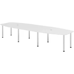 bümö Konferenztisch groß KT40 in Weiß Chromfüße
