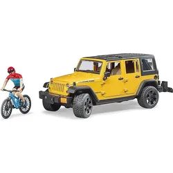 Bruder 2543 Jeep Wrangler Rubicon Unlimited mit 1 Mountainbike und Radfahrer