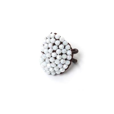 Fingerring "Stockholm", weiß, COLLEZIONE ALESSANDRO, Fingerringe, Damen, Glas, Fingerring