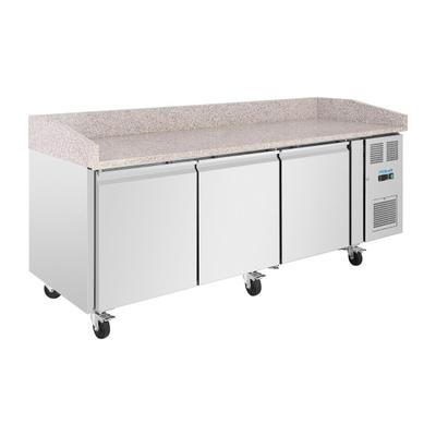 Polar Serie U Patisserie Vorbereitungskühltisch 3-türig mit Marmorarbeitsfläche