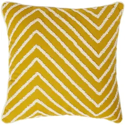 DEKOKISSEN Tufted senfgelb 45/45 cm mit Chevron-Muster