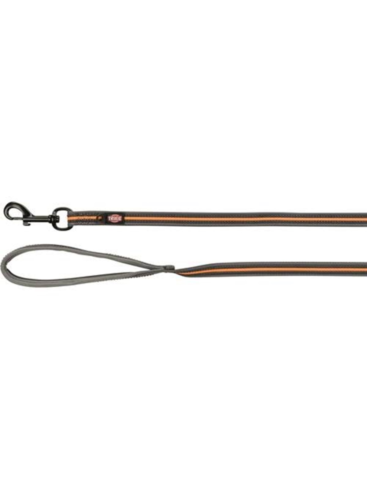 Trixie Fusion tracking leash rubberised M-XL: 15 m/17 mm graphite/papaya
