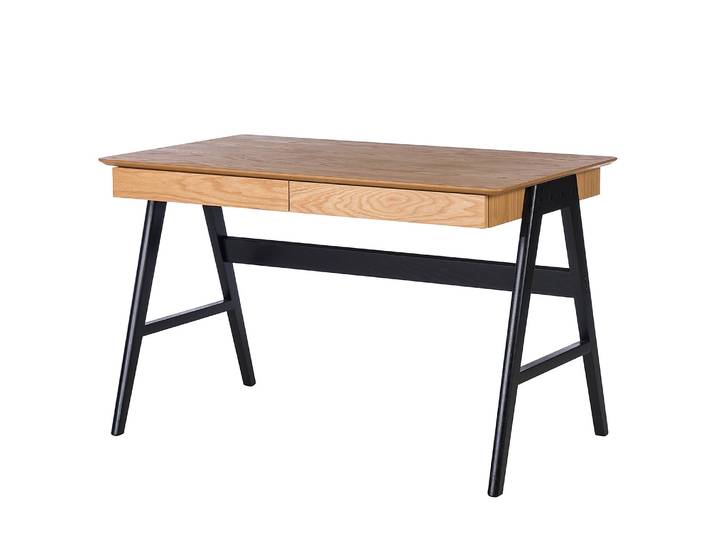 Bureau Branno 120cm Marron/Imitation chêne/Noir