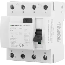 Fehlerstromschutzschalter RCCB 4P 40A 30mA 10kA FI-Schalter Typ B Doktorvolt DV-5138
