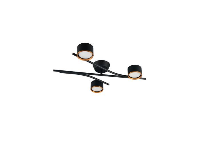Trio Leuchten Deckenleuchte Coda, Schwarz, Goldfarben, Messingfarben, Metall, 46.5x11x61.5 cm, schwenkbar, Lampen & Leuchten, Innenbeleuchtung, Deckenleuchten, Deckenleuchten