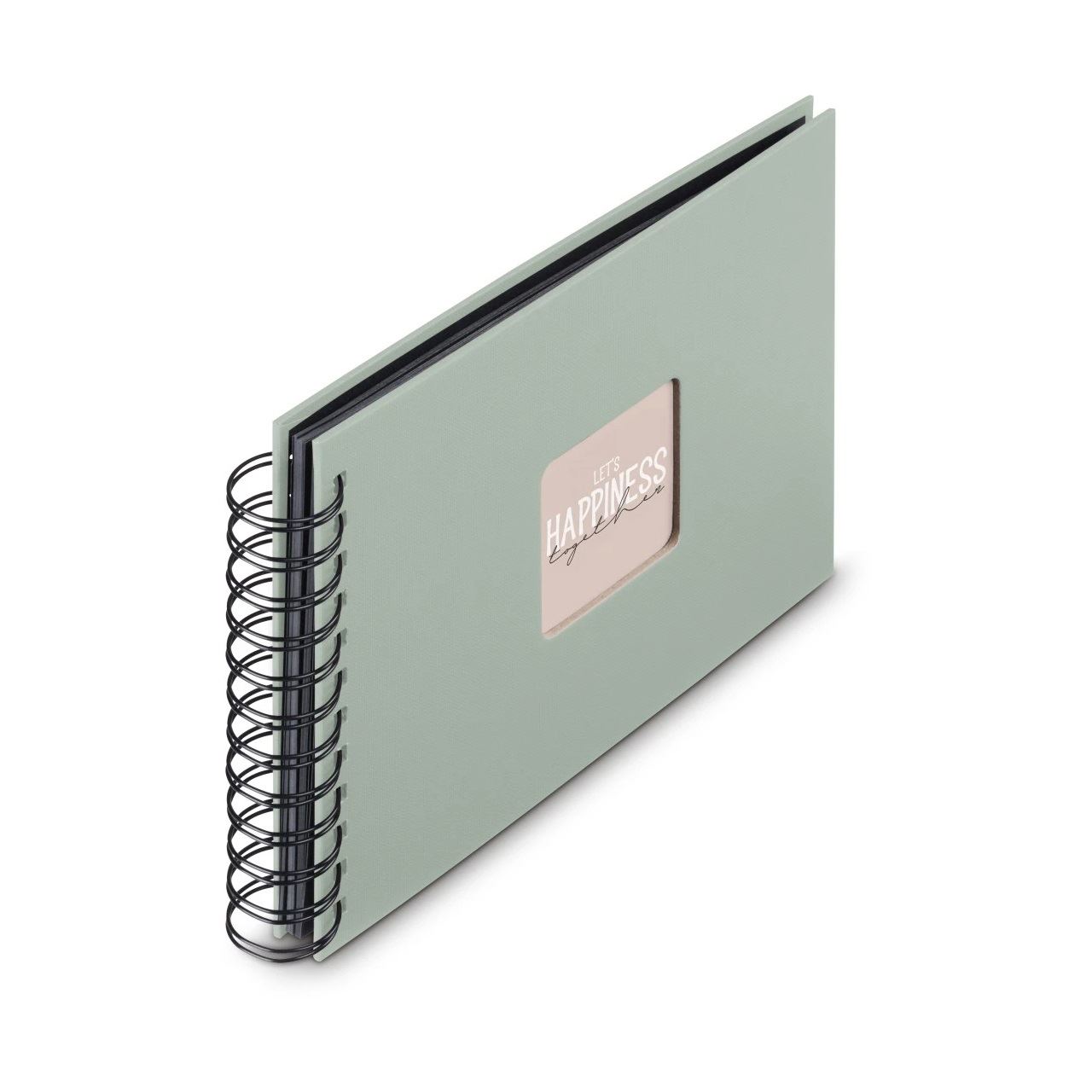 hama Fotoalbum Fine Art neutral 24,0 x 17,0 cm, 50 schwarze Seiten Salbei