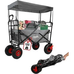 Lemodo Bollerwagen faltbar mit Dach, grau