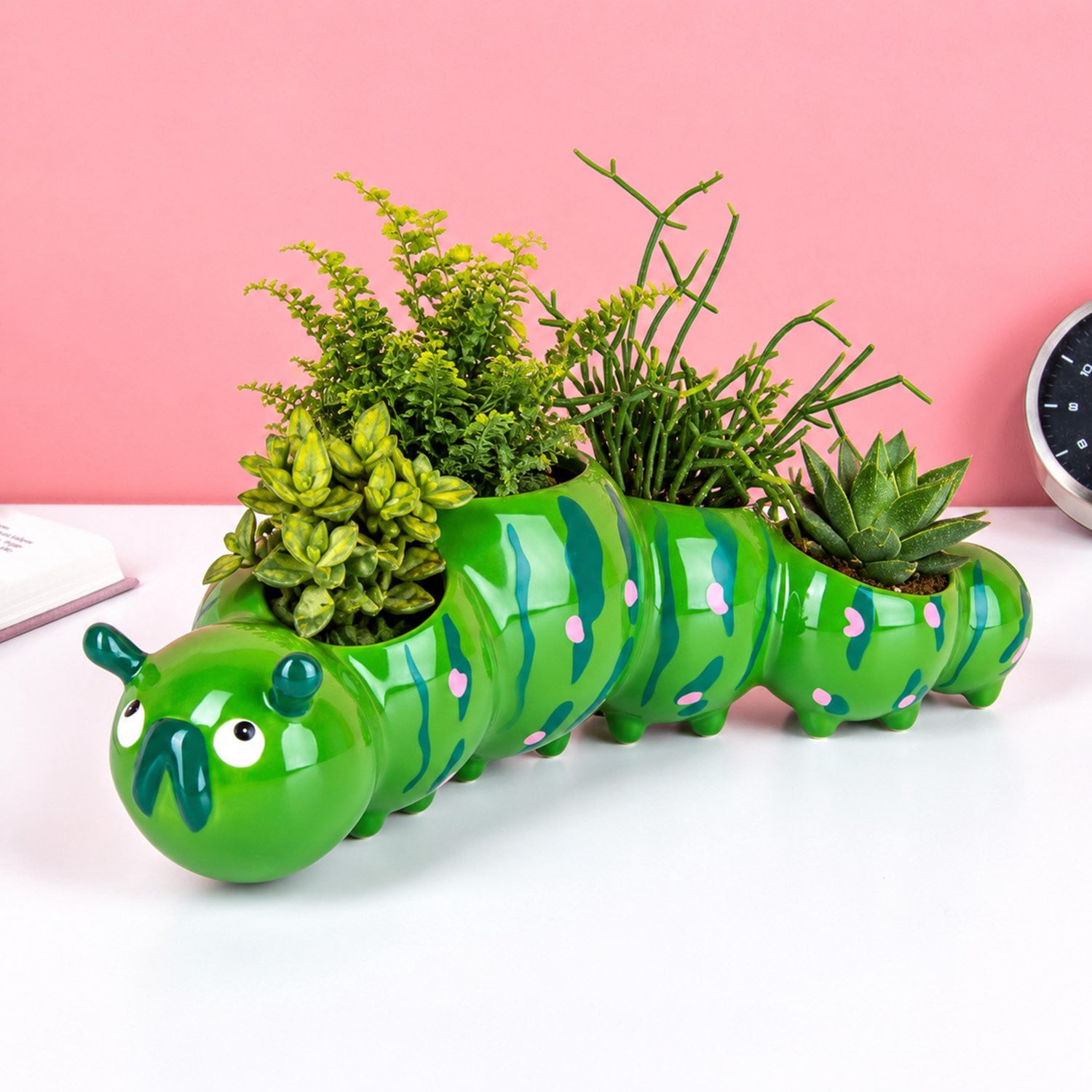 Bitten Bloempot Plantenpot Rups voor op tafel