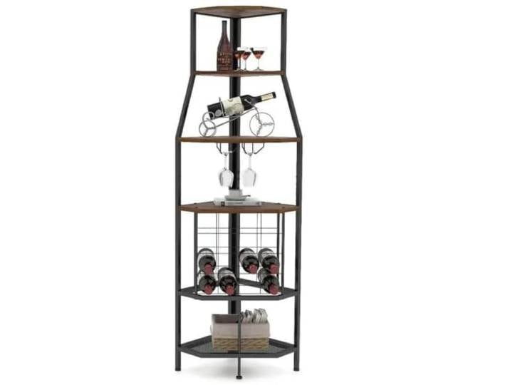 XPJYUA Eck Barschrank Küchenluftschrank, Tisch, Barwagen, Gold Vitrine-Teekanne-Dia-Ausstellungsstelle des Weinkeller-Getränke-Wohnzimmers