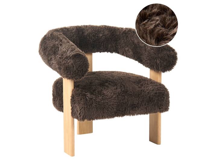SESSEL Webpelz Dunkelbraun/Hellbraun Ilbro