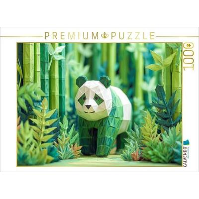CALVENDO Puzzle Origami Panda im Bambuswald | 1000 Teile Lege-Größe 64x48cm Foto-Puzzle für glückliche Stunden