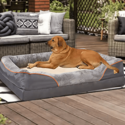 Uplift Curations Orthopedic Dog Bed With Cotton Padded Bolster Super Soft Pet Sleeping Mat With Removable Cover (L3XL) xl
