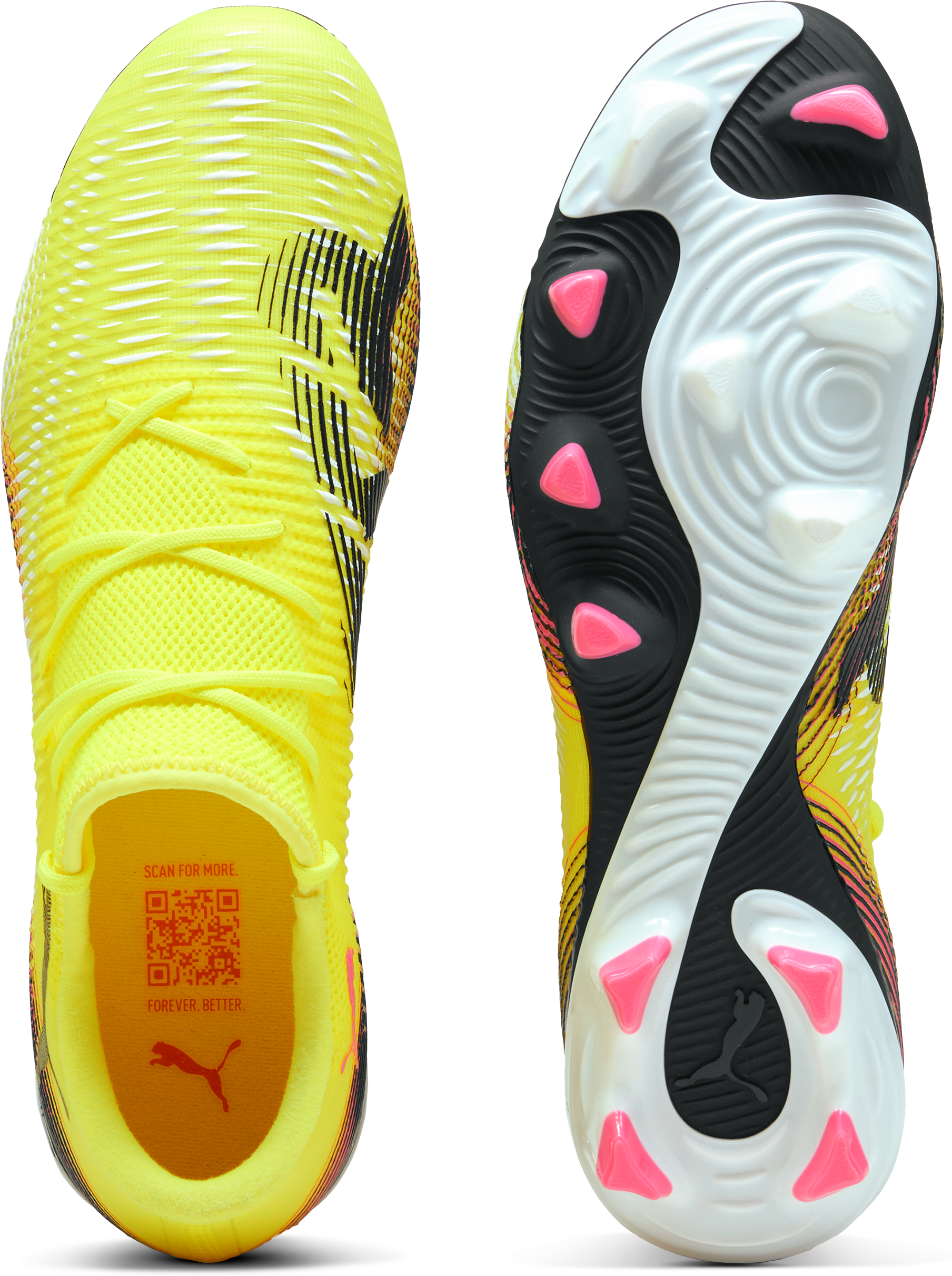 Fussballschuh PUMA "FUTURE 8 MATCH LOW FG/AG", Gr. 46, gelb (gelb alert, puma schwarz, sun struck), Synthetik, Schuhe Fussballschuh, für Rasen- und Kunstrasenplätze gelb alert, puma schwarz, sun struck 46