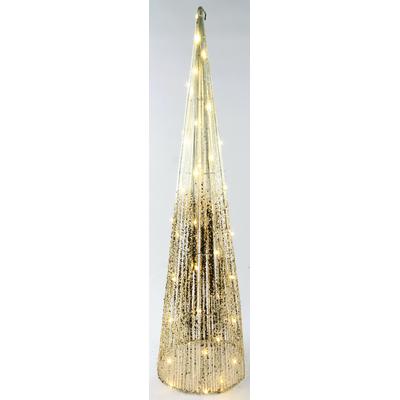 LED-Dekofigur I.GE.A. "LED-Weihnachtspyramide", gold, B:20cm H:80cm Ø:20cm, Metall, Dekofiguren, mit Timer Leuchtpyramide Weihnachtsbaum Tannenbaum Weihnachtsdeko Deko
