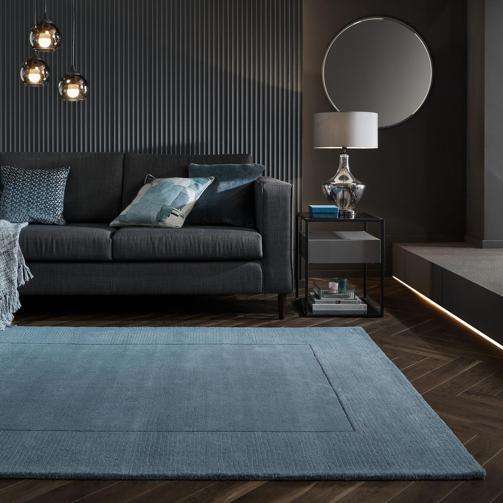 Wollteppich uni Blau 200 x 290 cm - MOLE Kadima Design